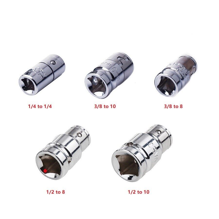 【UniRax】 Ratchet Socket Adapter Universal Socket Hex Bit Holder Converter 1/4" 3/8" 1/2" ISO/ANSI Standard Chrome Vanadium Steel Bushing Convert The Socket Into A Screwdriver Bit