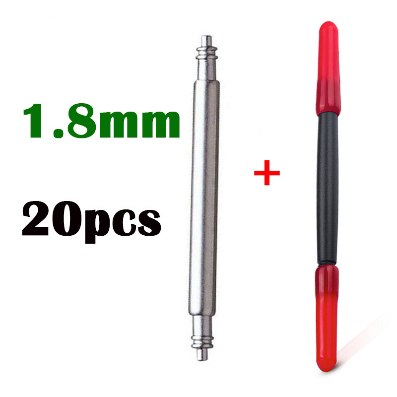 20pcs Watch Band Spring Bar 1.8mm Diameter with tool Strap Link Pins Repair Watchmaker Tools width 8mm 9mm 10mm 11mm12mm 13mm 14mm 15mm 16mm 17mm 18mm 19mm 20mm 21mm 22mm 23mm 24mm 25mm 26mm