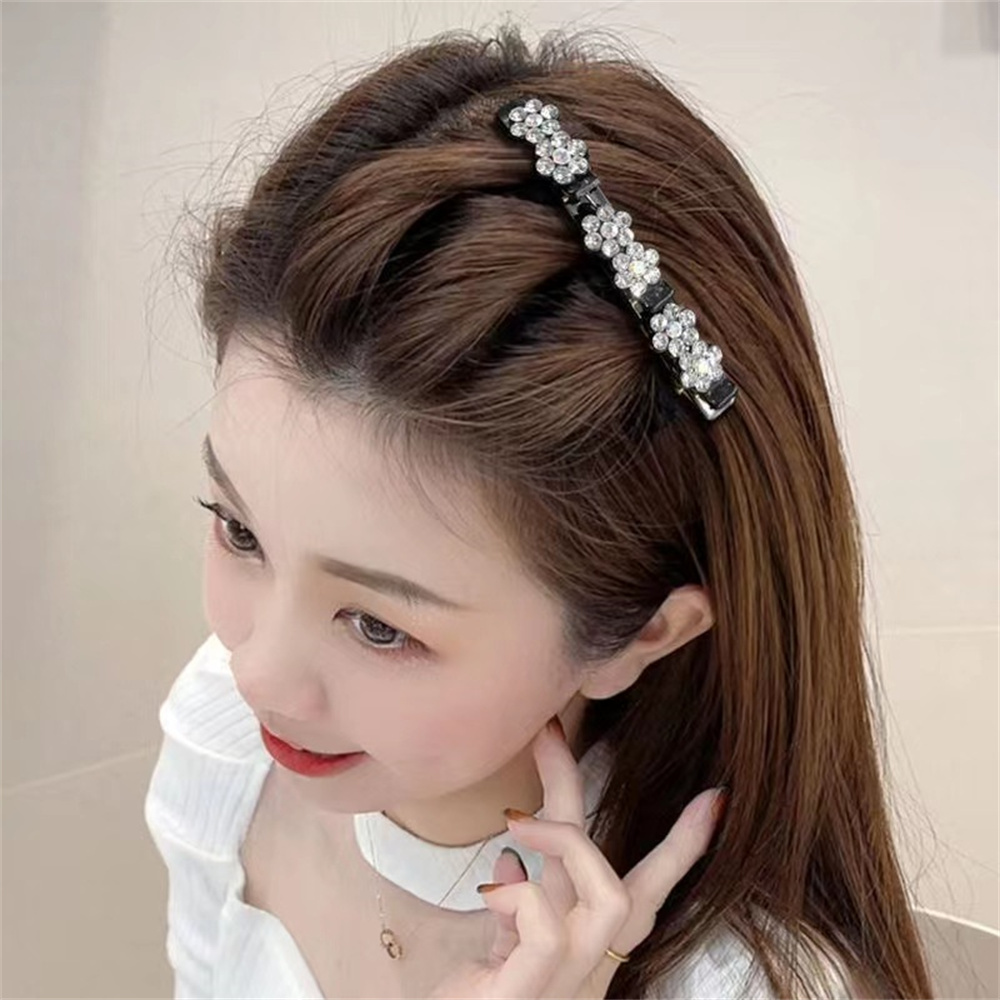 Styling Tools Double Bangs Women Fashion Sparkling Braided Stone