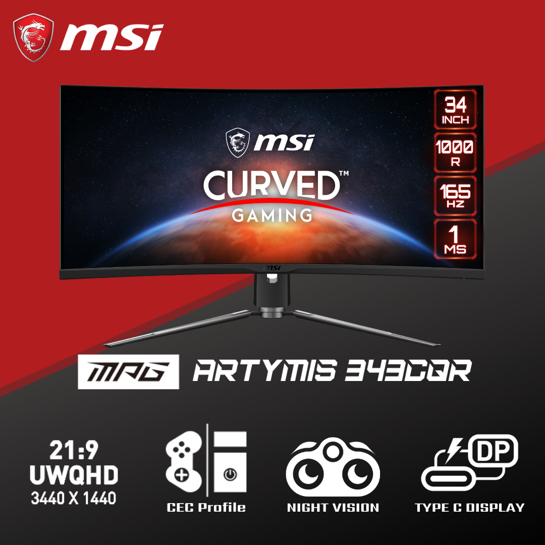 MSI Gaming Monitor MPG Artymis 343CQR (34 Inch | CURVED | VA | 165Hz ...