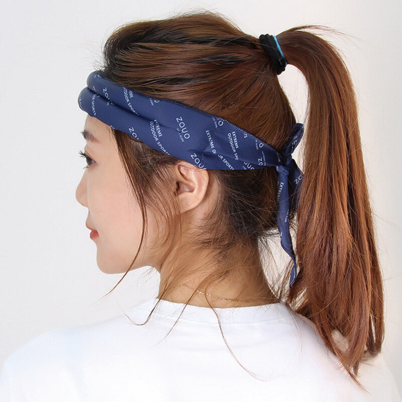 Hàn Quốc Zauo Summer Ice Cảm Giác Khăn Trùm Đầu Nhập Khẩu Cảm Giác Lạnh Thể Thao Ngoài Trời Thể Dục Làm Mát Và Tiêu Thụ Bộ Phận Làm Mát Hấp Thụ Mồ Hôi Khăn Mát