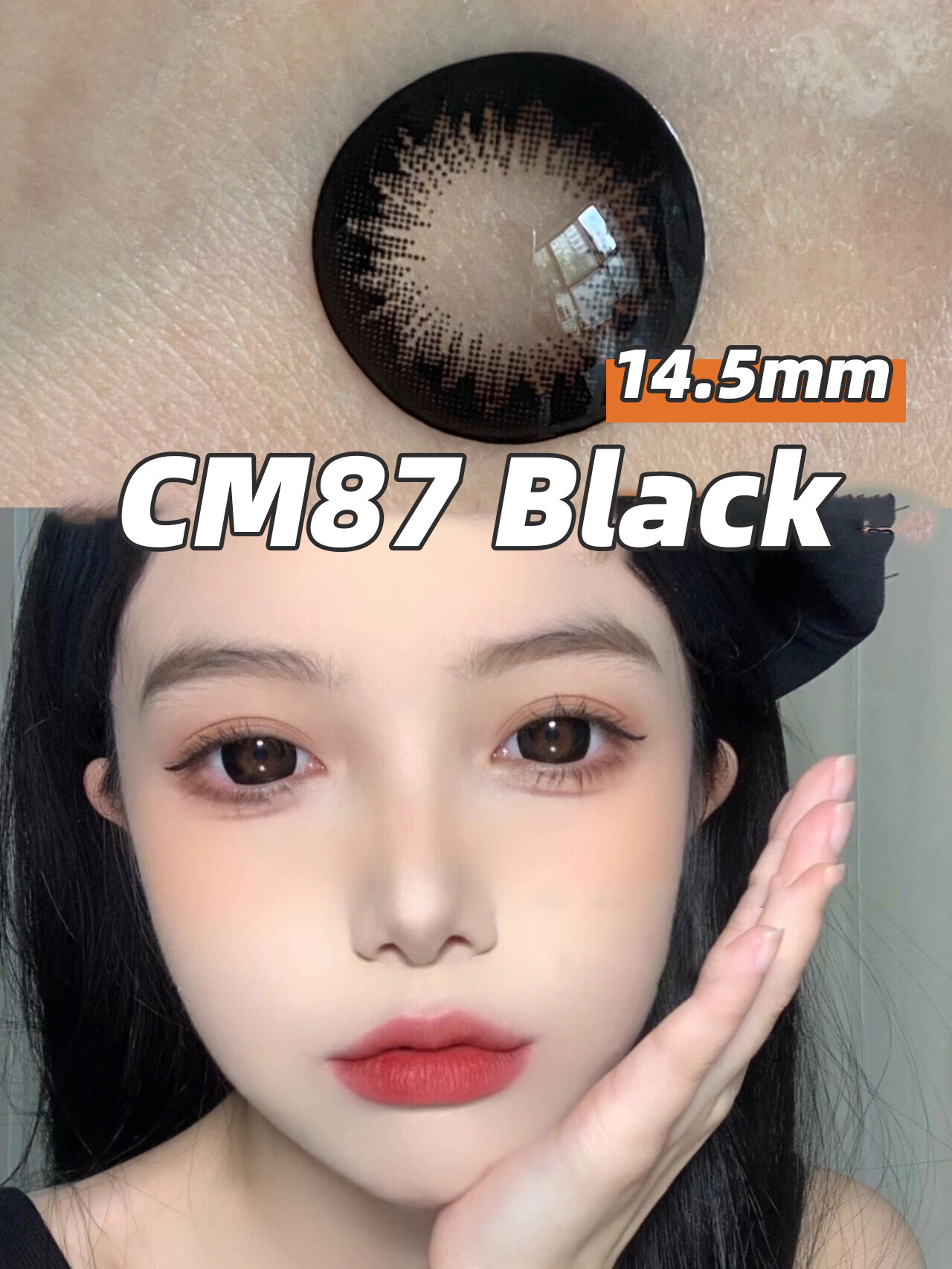 Mrs.H Big Eyes Black Gray Color Lens Power(08.00)Natural Lens Color