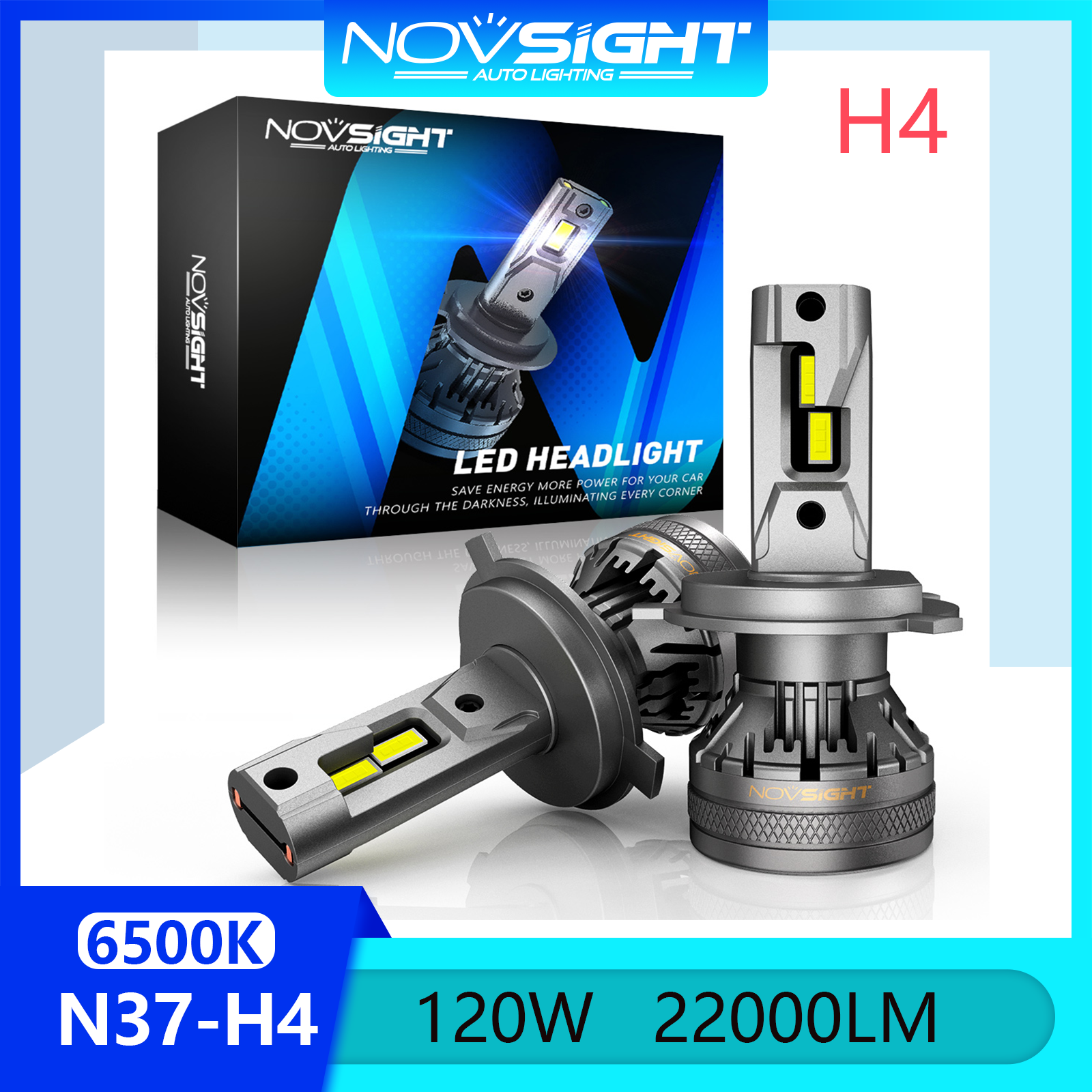 Novsight N37 6500K Super Bright Led Lights For Car 9003 HB2 H4 Led ...