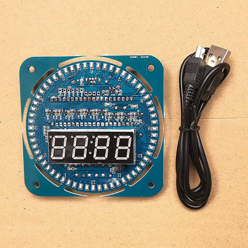 DS1302 creative temperature display clock DIY module rotating LED display electronic clock board