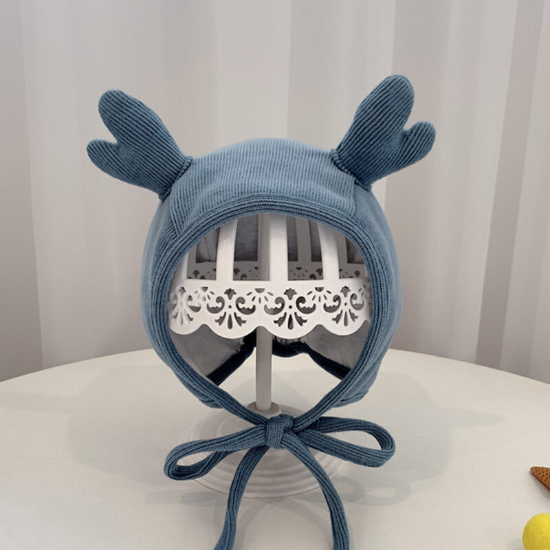 I LOVE DADDY&MUMMY Deer Ear Baby Hat Cartoon Newborn Baby Girl Boy Bonnet Hat Warm Ear Protection Solid Color Infant Toddler Beanie Cap