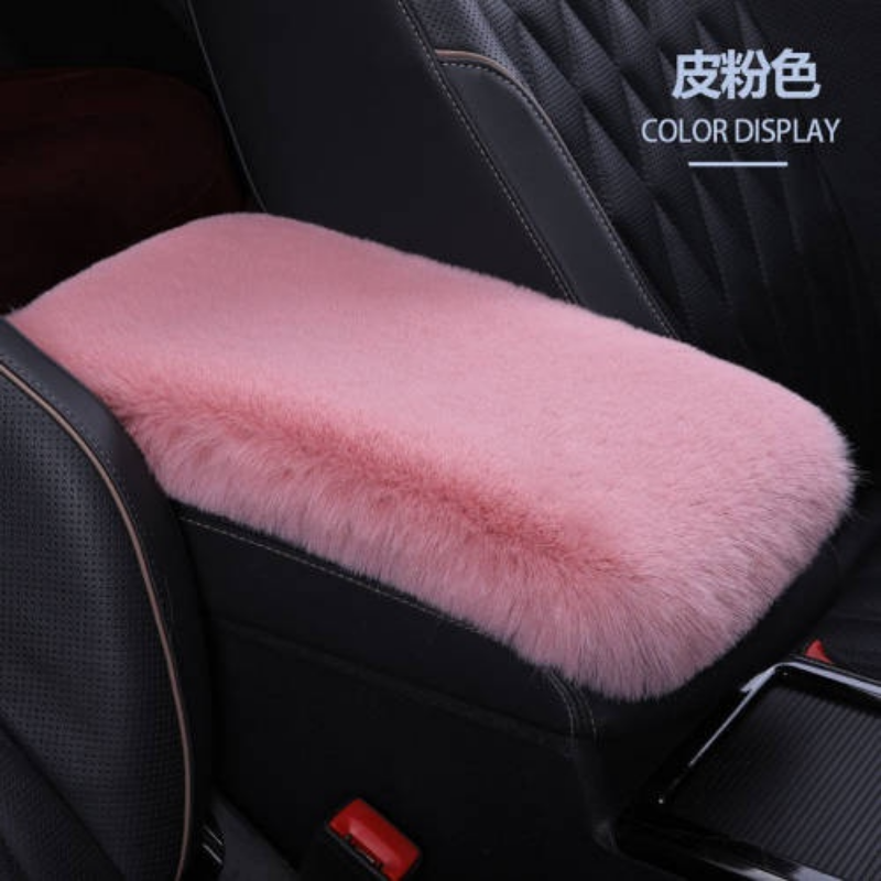 Hardingsun Car Armrest Box Cushion Imitation Rex Rabbit Plush Car Central Armrest Box Cover Arm Pad Universal Car Decoration Interior Decoration mG7X
