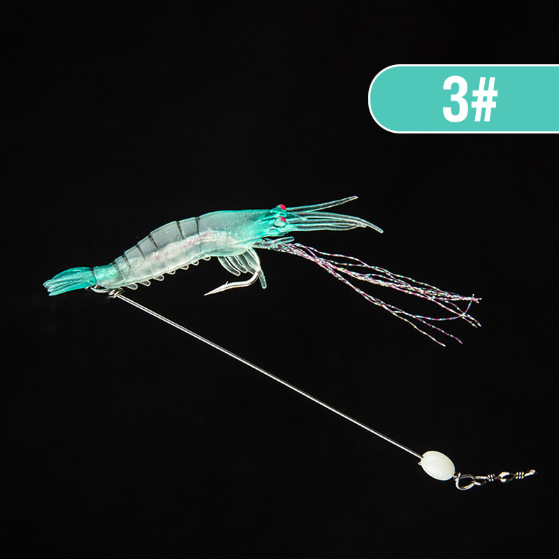 AKAKUMA 8.5cm/6g Saltwater Shrimp Lure Luminous Artificial Lures 8 Colors Shrimp Bait Sharp Hook Soft Plastic Shrimp