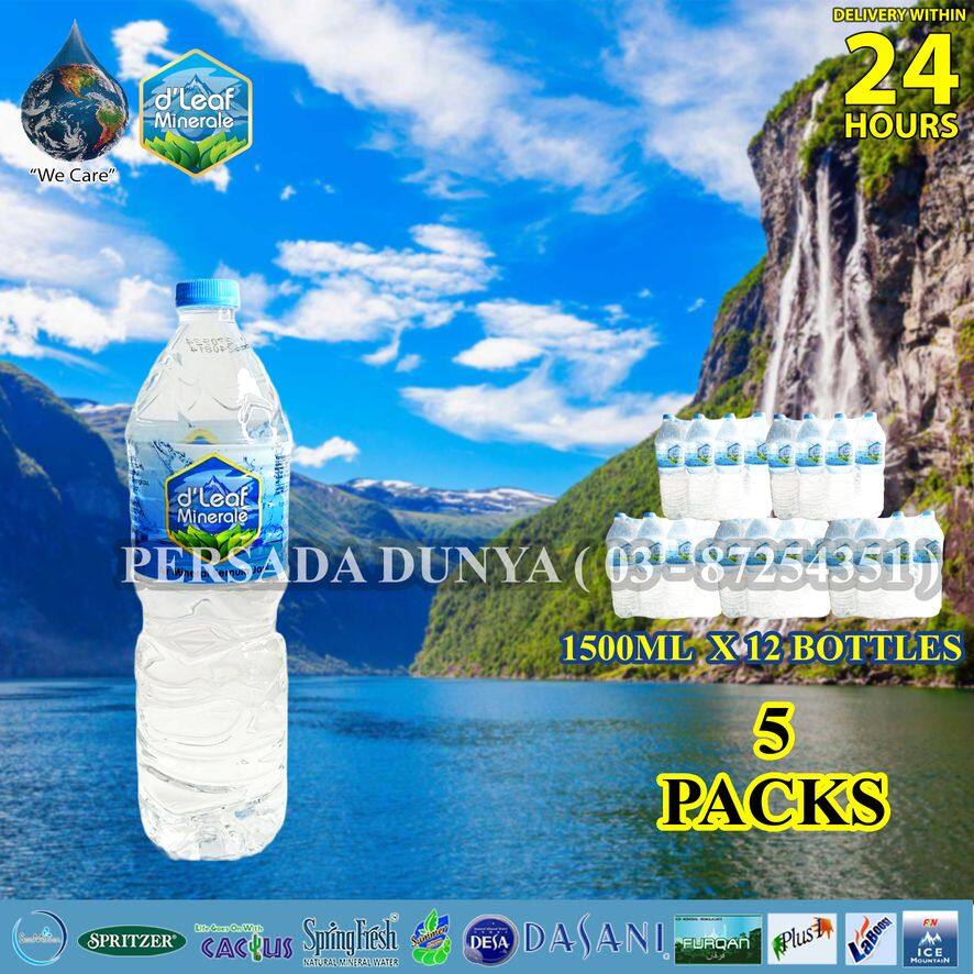 D'Leaf Minerale Mineral Water (1500ml x 12 Bottles x 5 packs) Lazada