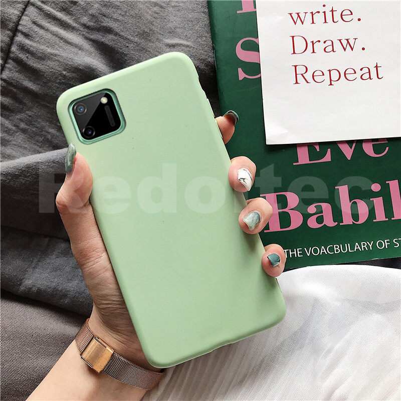 HULLIN Custodia per Telefono in Silicone Colorato, Adatta per Realme C11 ( 2021) (6.52) - Ciano chiaro