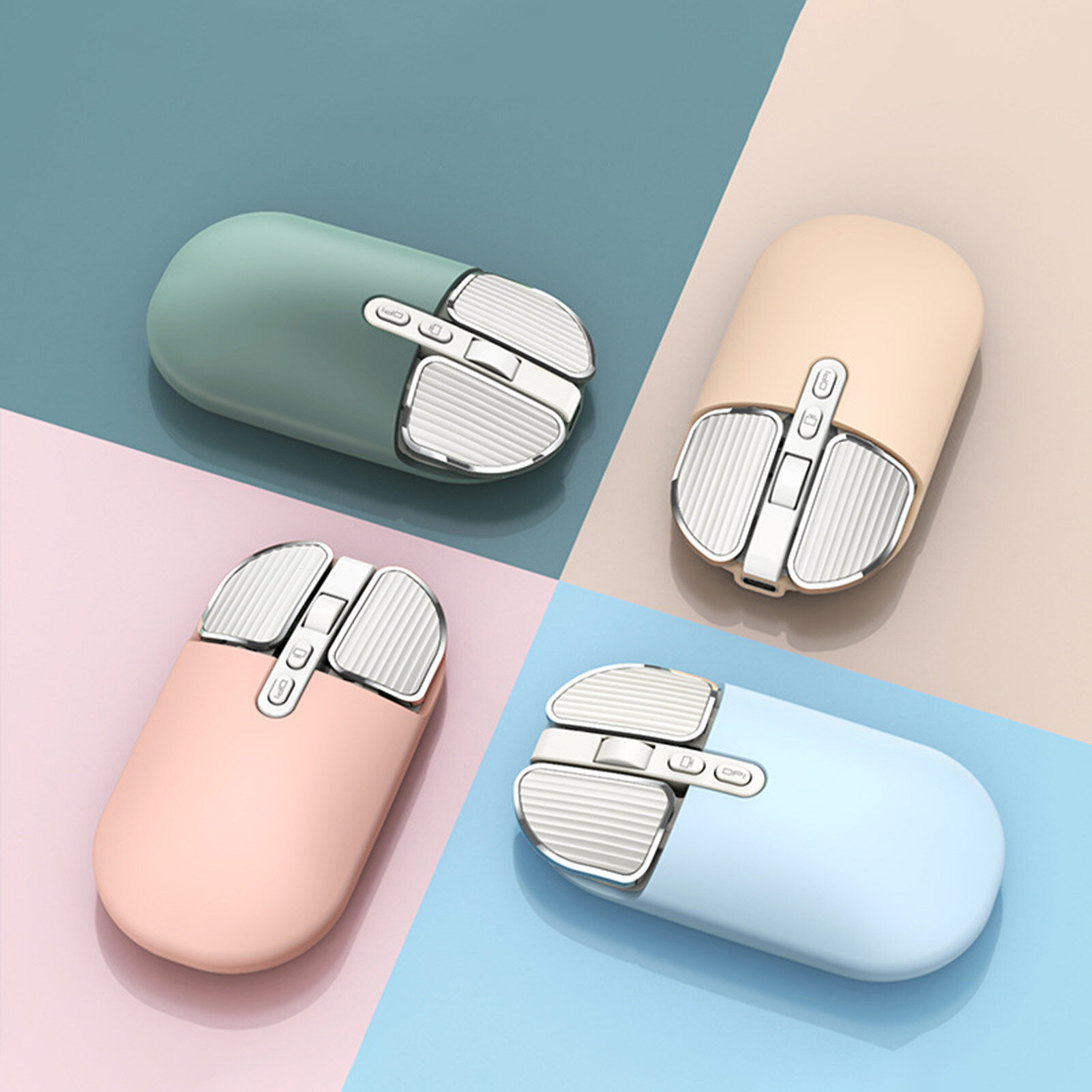 M203 Wireless Mouse Dual Mode Ergonomic Rechargeable Silent Power-saving DPI Adjustable 5 Buttons 2.4G Bluetooth-compatible Optical Mouse for PC