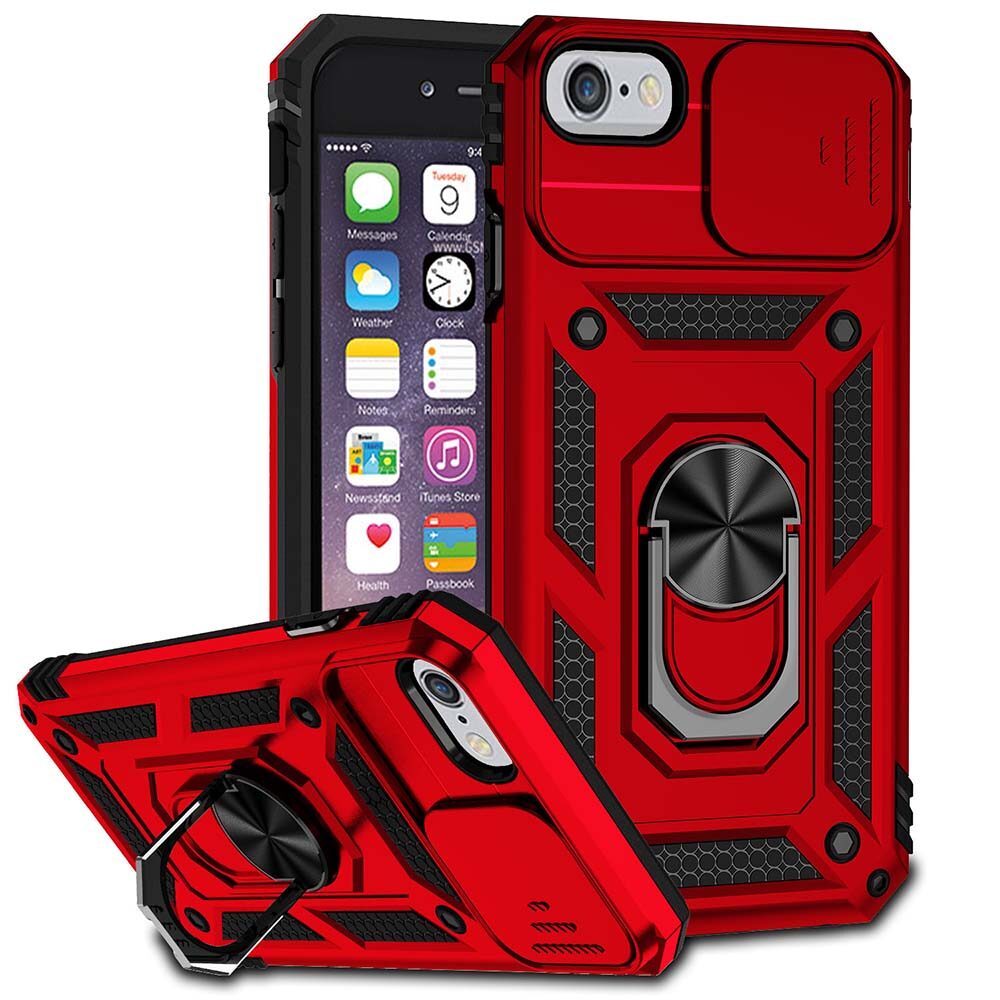 For iphone 6/7/8/se 2020/se 2022 phone case,sergeant push window protection camera armor ring bracket back cover