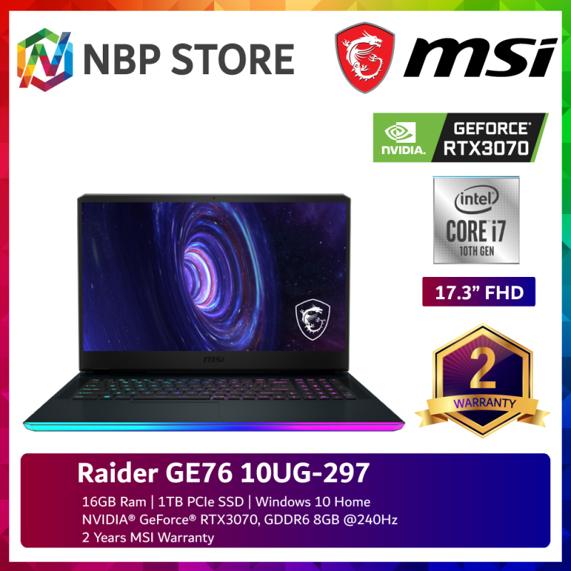 MSI Raider GE76 10UG-297 17.3 FHD 240Hz Gaming Laptop ( i7-10870H, 16GB, 1TB SSD, RTX3070 8GB, W10 ) Malaysia