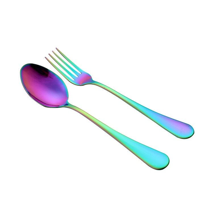 KATELV 2pcs/set High Quality cutlery set Fork Spoon and Knife Dinnerware set Stainless Steel Tableware