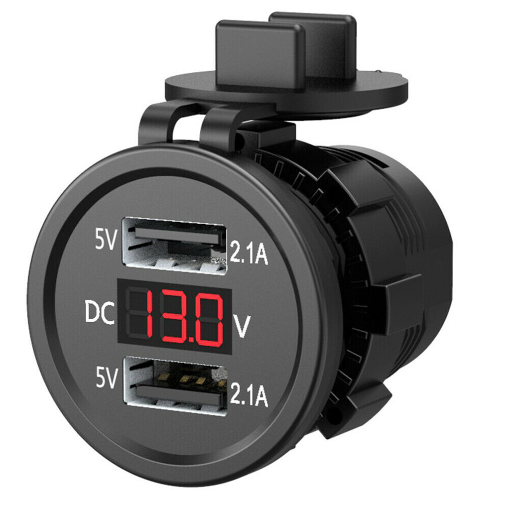 5V 2.1A Waterproof Dual Ports USB Charger Socket Adapter Power Outlet with Volta