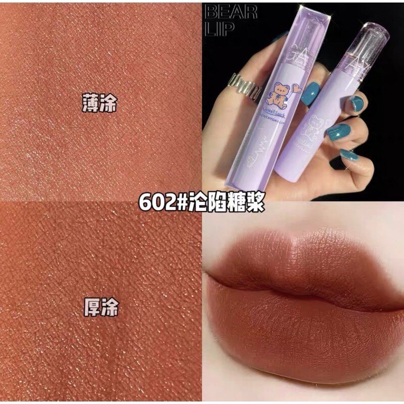 BENTAYGA Heart Bear Nude Matte Cream Lip Mud Satin Smooth Glossy Lip Gloss Long Lasting Waterproof