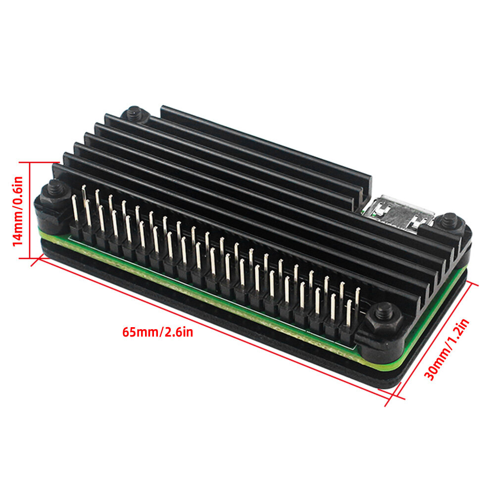 LANGTU Vỏ Nhôm Nguyên Chất 2W Raspberry Pi Zero Vỏ Bảo Vệ 2W Raspberry Pi Zero + Đầu Ghim