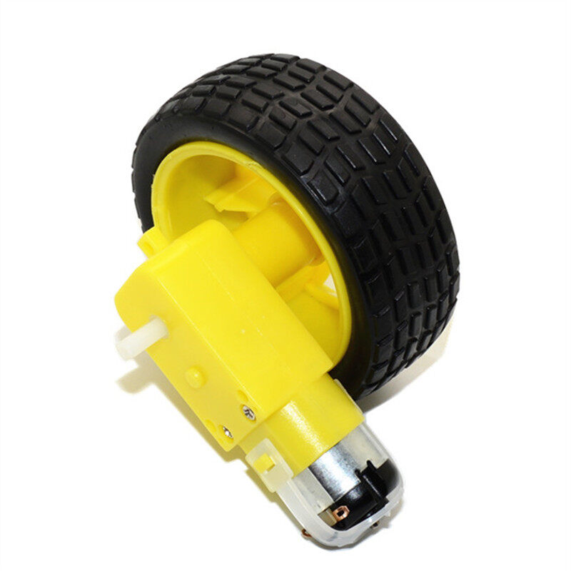 Smart Car Robot Plastic Tire Wheel Tyre + DC3-6V Gear Motor For Robot