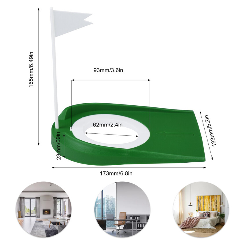 Indoor Outdoor Plastic Golf Putting Cup Practice Aids With Adjustable Hole White Flag Green Practice Aid Home Yard Outdoor Training