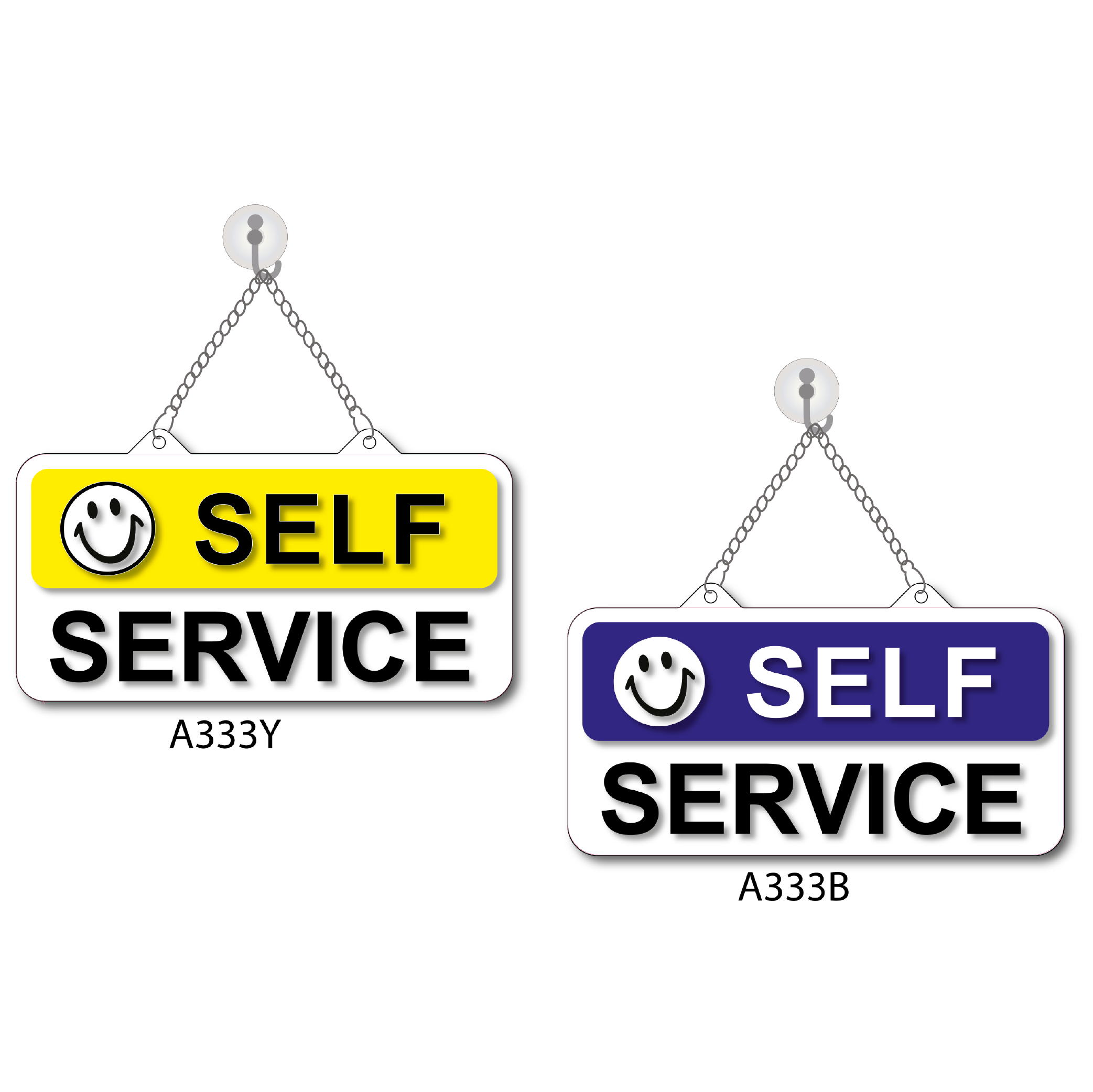 SELF SERVICE HANGING SIGN BOARD 100X200MM (WE ACCEPT CUSTOM-MAKE