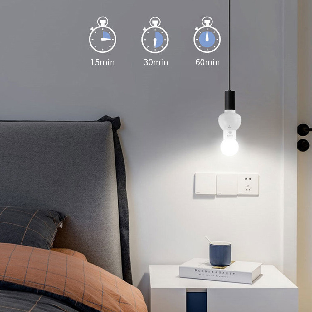 E27 Wireless Remote Control Light Bulb Socket Third Gear Dimmer Switch with Wireless Controller Energ-saving Lighting Fixture Lamp Holder Timing Function