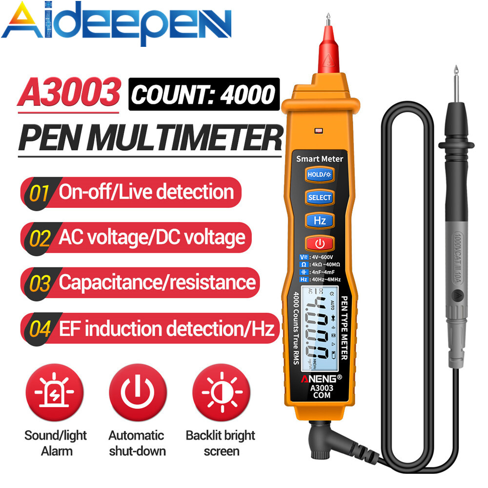 Original Aideepen A3003 Pen Type Multimeter High Precision Universal Watch with Automatic Shutdown and Flashlight Function
