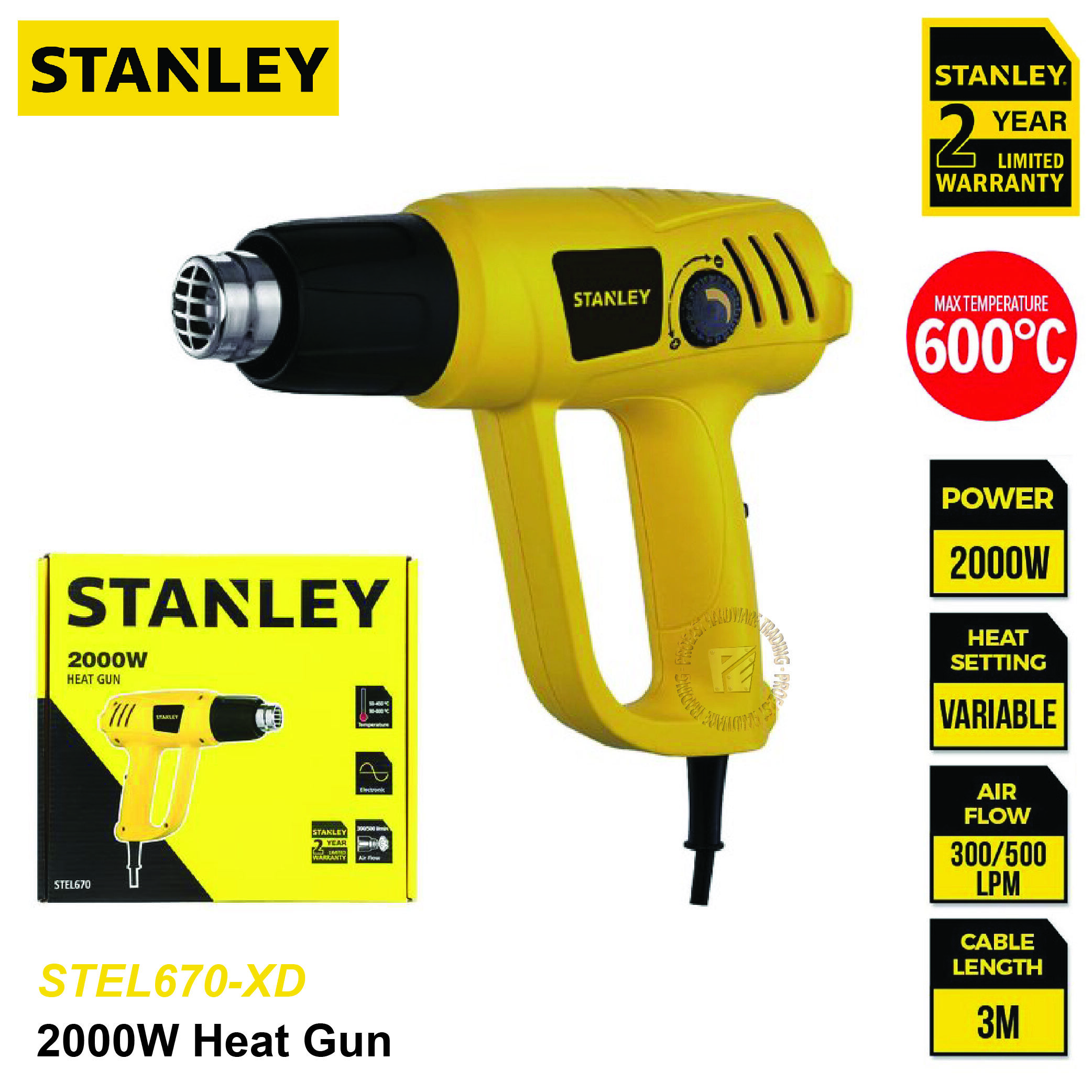 STANLEY STEL670XD 2000W Heat Gun / Hot Air Gun / Blower Lazada