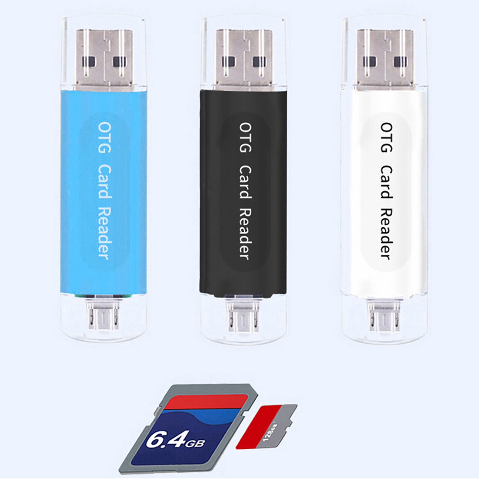 tanjiaxun 2 in 1 USB 2.0 Phone OTG Dual TF SD Card Reader Adapter for PC Computer Android