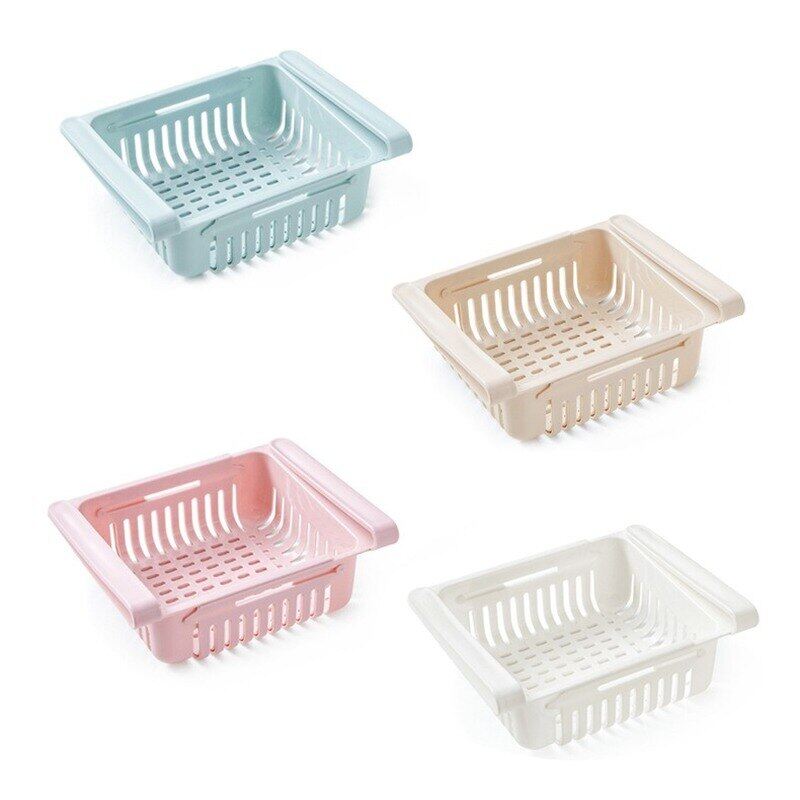 [NEW 2023] Kitchen Refrigerator Storage Rack Fridge Freezer Shelf Holder Pull-out Drawer Kitchen Organizer Supplies Home Accessories