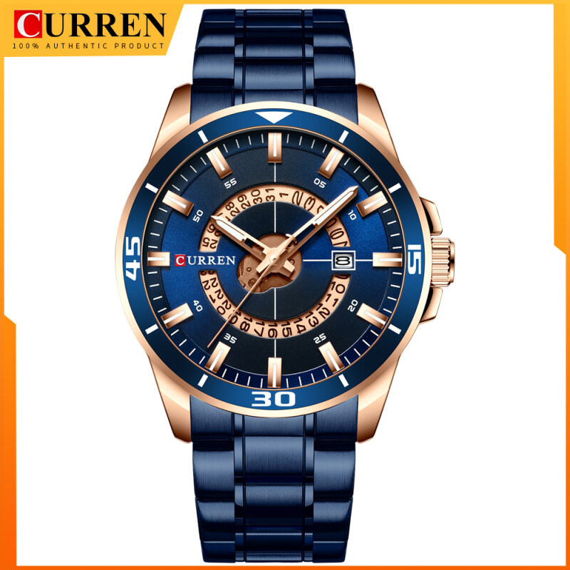 CURREN Stainless Steel Mens Watch Fashion Design Quartz Wristwatch with Date Clock Male Watch 8359 Malaysia