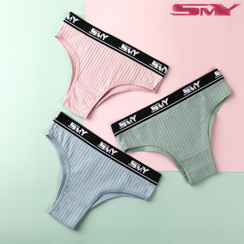 SMY 3PCS New Year Red Ladies Underwear Soft Breathable Lady seluar dalam  Solid Color women Underwear
