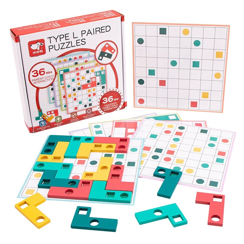 Wooden 3D Puzzle Cognitive Matching Game Toy for Kids Building Block Logical Thinking Training Jigsaw Intelligence Toys Gifts