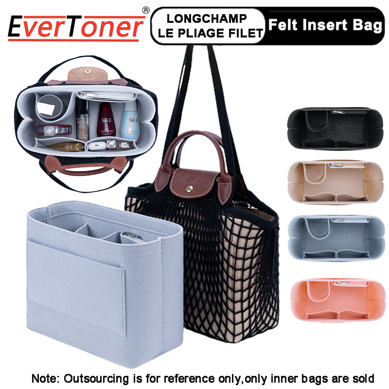 EverToner Felt Insert Bag For Longchamp LE PLIAGE FILET Top Handle Bag Storage Organizer Support Shape Bag  Inner Bag In Bag