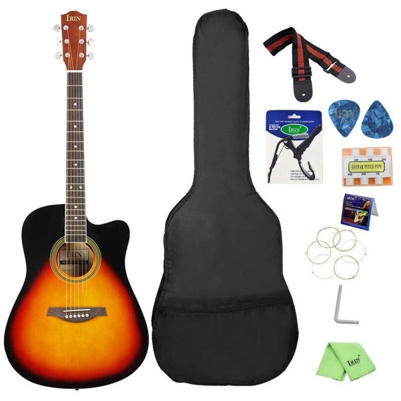 ZJ 41inch Basswood Guitar Cutaway Guitar Wooden Fingerboard Include Bag+Strap+String+Pick+Six-hole Tuning Flute+Capo+Wrench+Polishing Cloth Malaysia