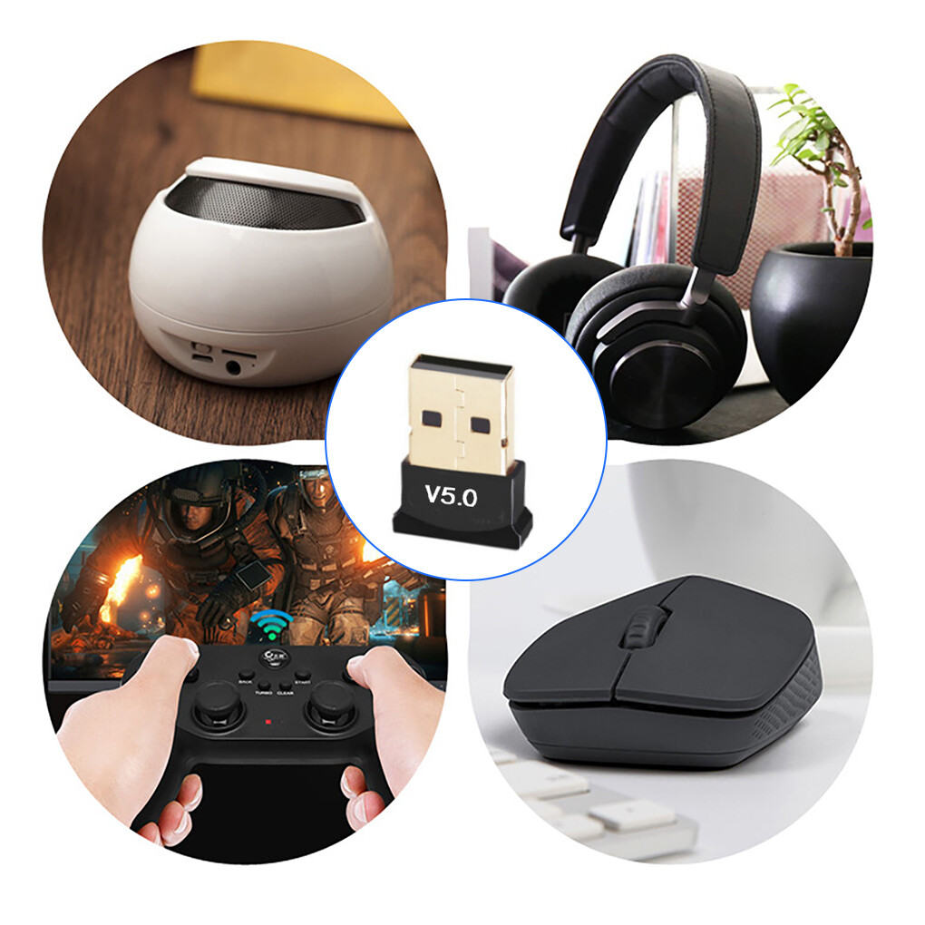 Bluetooth 5.0 Music Adapter Computer Wireless Audio Transmitter Receiver USB 2.0 Fast Speed Dongle