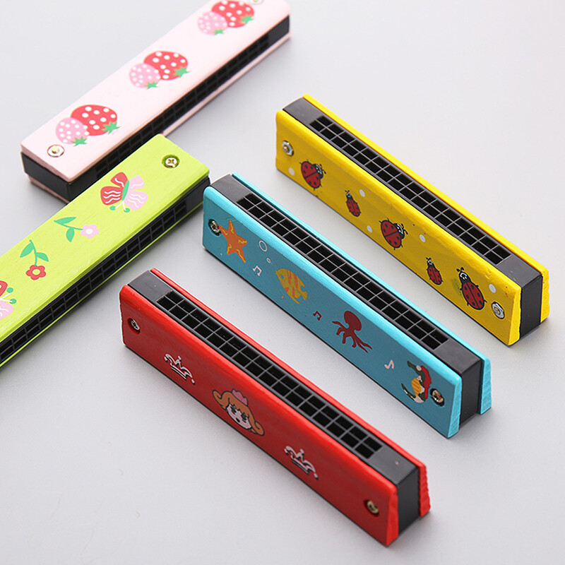 Nhạc Cụ Kèn Harmonica Miệng Gỗ 16 Lỗ Đồ Chơi Cho Trẻ Em