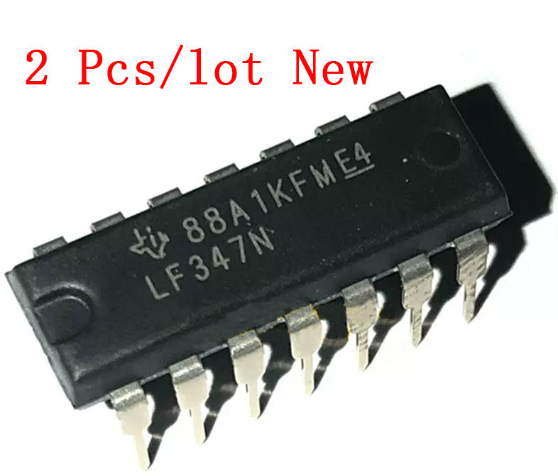 2 pcs/lot lf347n lf347cn dip-14 wideband jfet input quad op amp chip