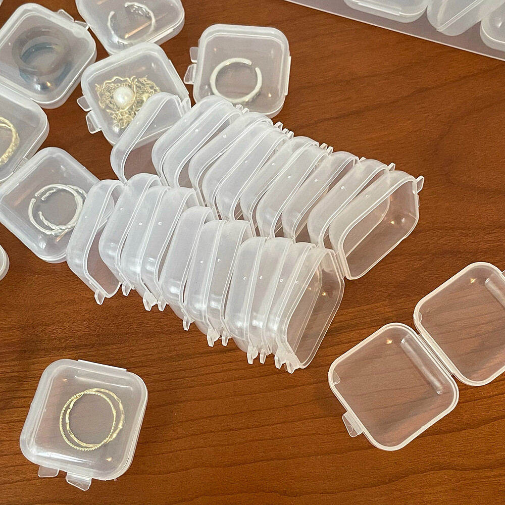 Packaging Box For Earrings Finishing Jewelry Storage Plastic Boxes Square Transparent