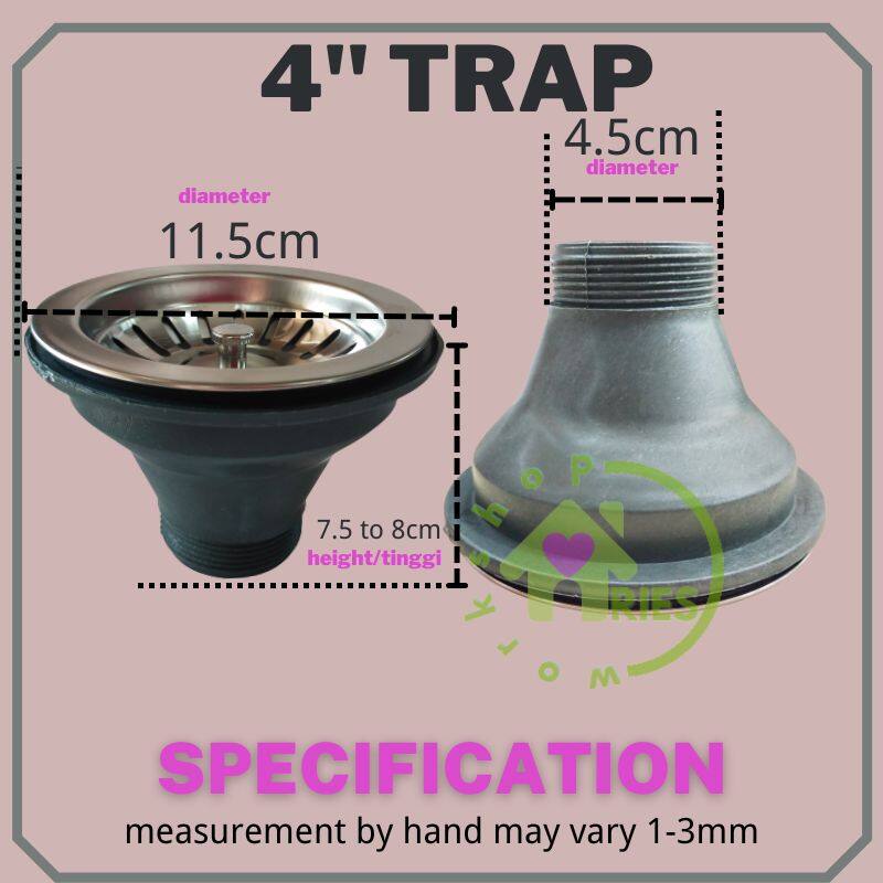 Stainless Steel Sink Waste Trap / Sink Trap / Basin Trap Kitchen Sink