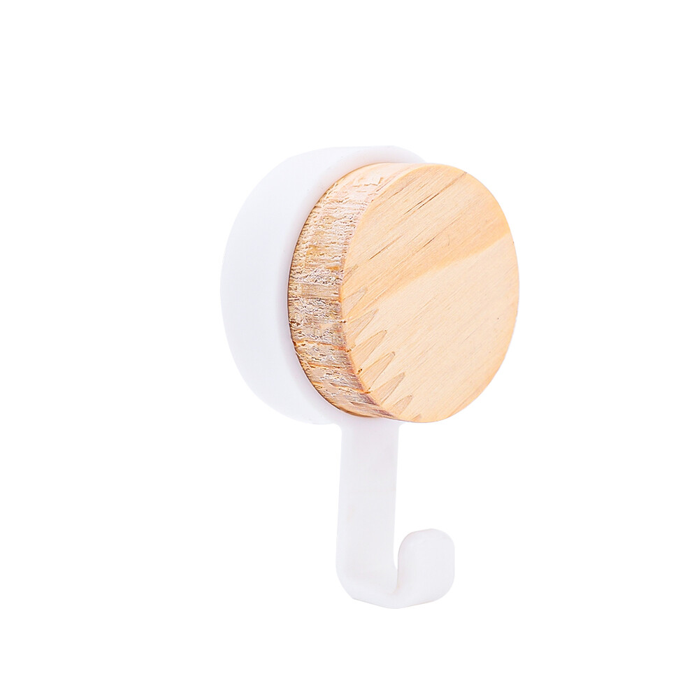 Multi Purpose Self-Adhesive Wall Mounted Round Head Hook Perforated Free Wooden Traceless Hook Waterproof Kitchen Bathroom Door Accessories