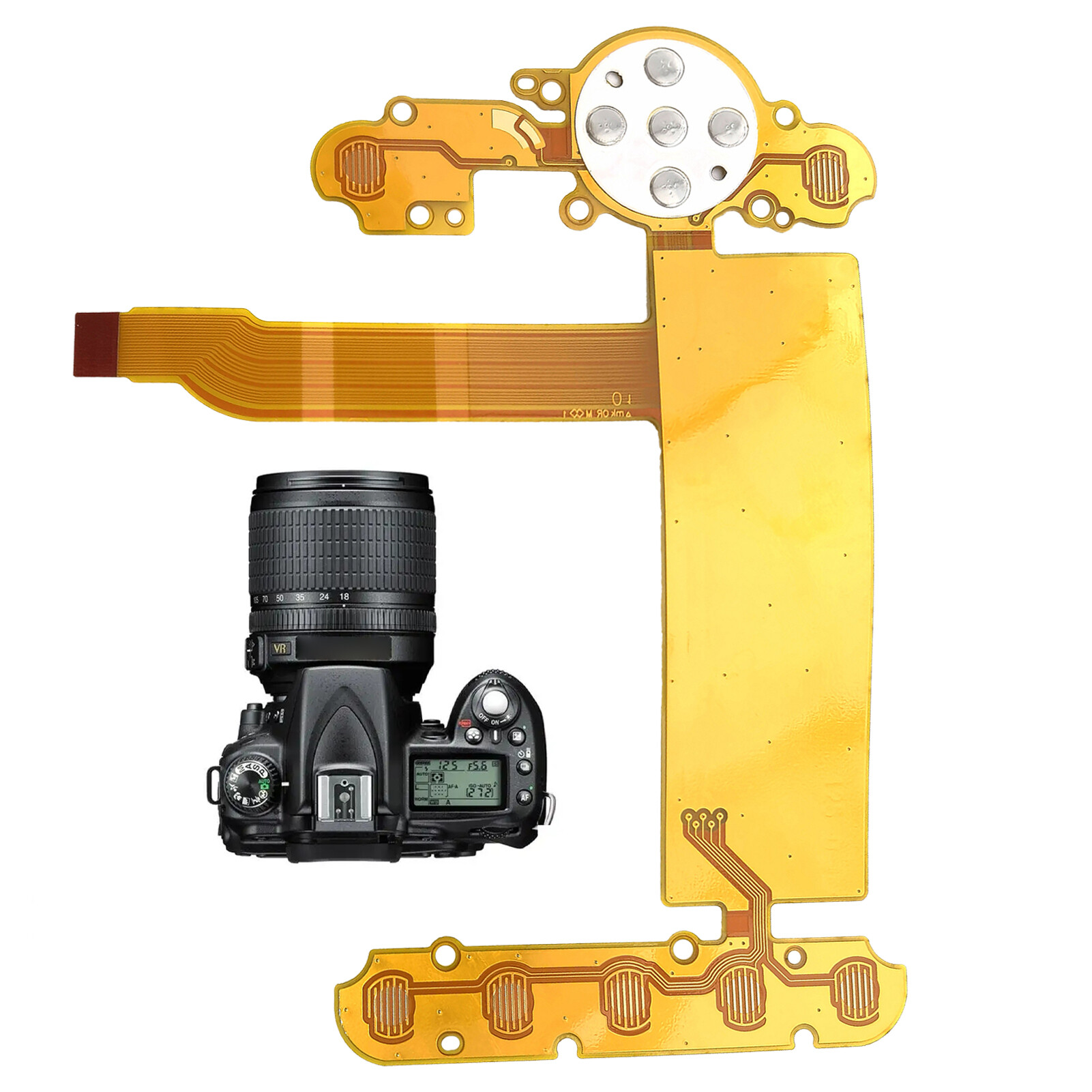 Baicai Bo Mạch Chìa Khóa Nhà Bếp Cáp Dẻo Nắp Lưng Sau FPC SLR Chuyên Nghiệp Bo Mạch Phím Cáp Dẻo Phụ Kiện Sửa Chữa Cho Nikon D90 Nút Bàn Phím Nhỏ Gọn