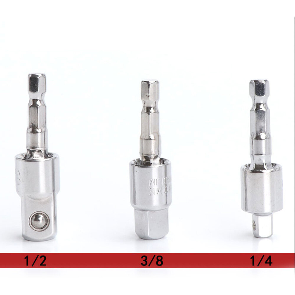 1 / 2 3 / 8 1 / 4 Air Screwdriver Universal Joint Hexagon Handle Square Head Sleeve Conversion Tool Connecting Rod Electric Drill Socket Adapter