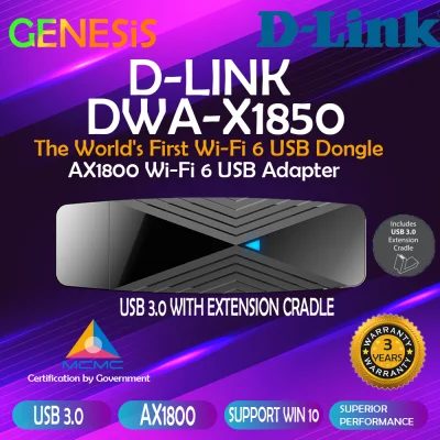 [🔱FIRST WIF 6 USB ADAPTER🔱] D-LINK DWA-X1850 AX1800 Wi-Fi 6 USB 3.0 ADAPTER FOR LAPTOP & DESKTOP