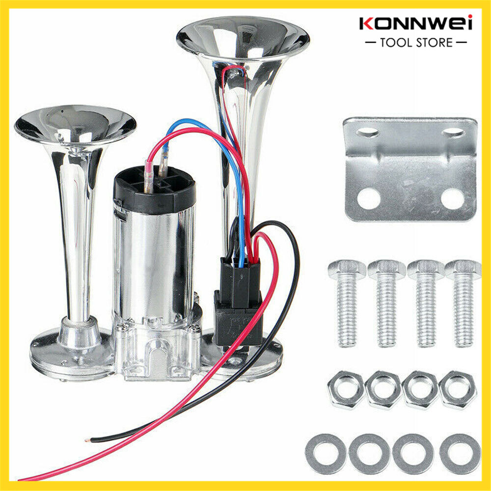Loa Còi Xe Hơi 150DB Còi Điện Kèn Trumpet Kép Còi Hơi, 12V Có Rơle, Dành Cho Xe Tải Thuyền