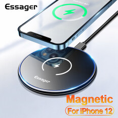 Essenger Sạc Không Dây Từ Tính Qi 15W, Miếng Sạc Không Dây Cho iPhone 12 Pro Max Cảm Ứng Nhanh Mini