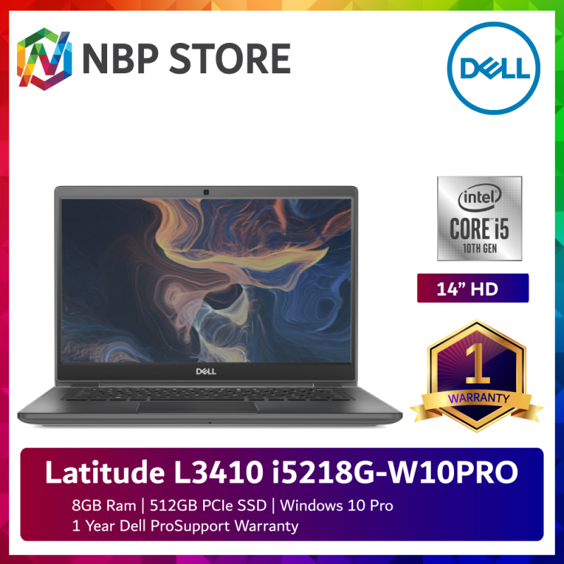 Dell Latitude L3410 i5218G-W10PRO 14 Laptop ( i5-10210U, 8GB, 512GB SSD, Intel, W10P ) Malaysia