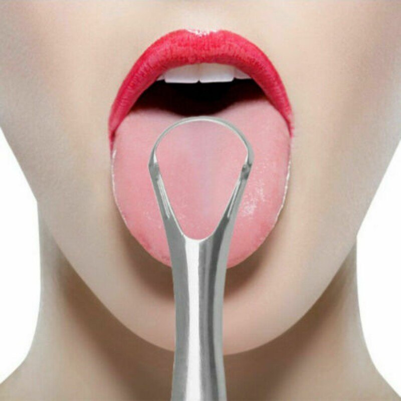 Stainless Steel Tongue Cleaner Scraper Oral Care for Tongue Coating Scraping Brush Eliminate Bad Breath
