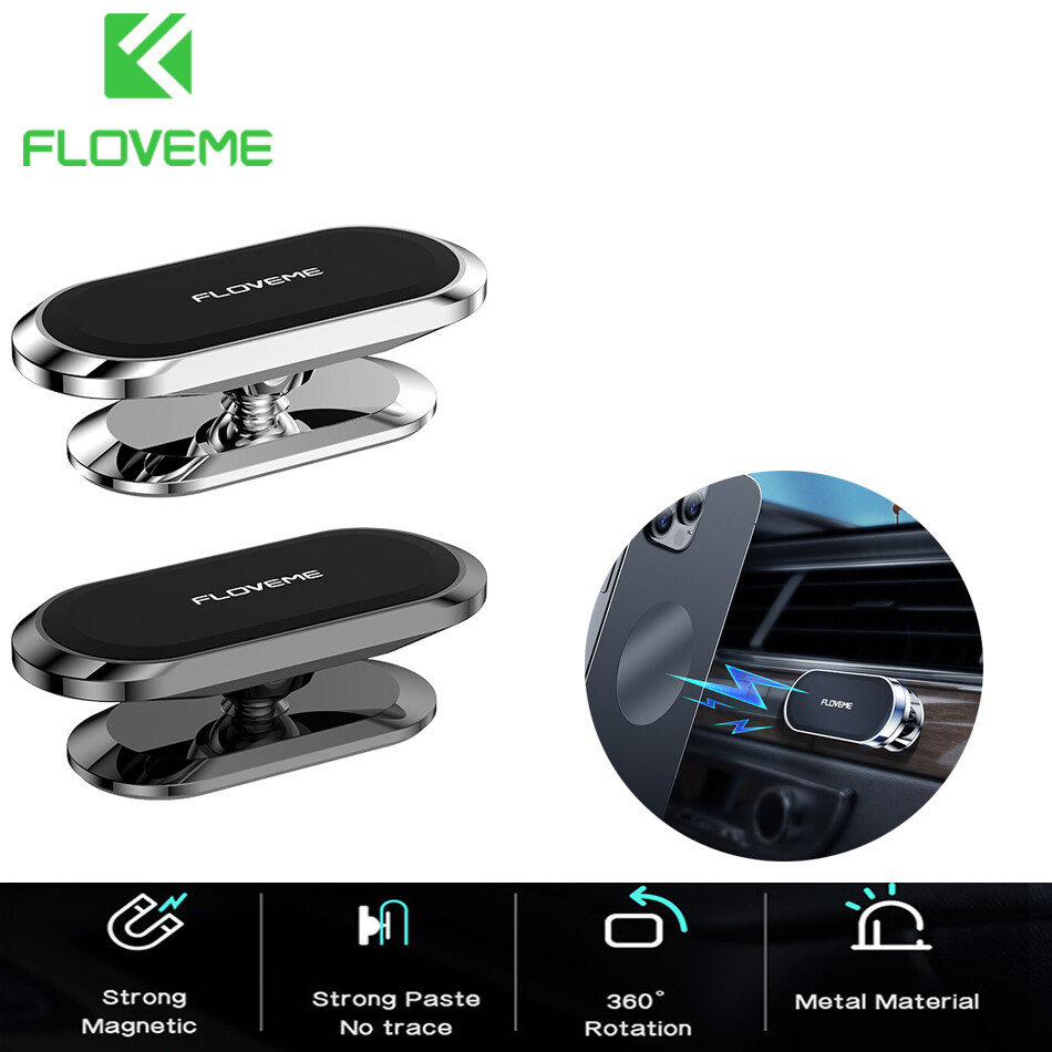 FLOVEME Car Phone Holder 360 Degree Rotate Metal GPS Car Mount for IPhone 12 Samsung S21 Huawei Xiaomi Oppo Vivo,Nokia Android Phone Etc Smartphone