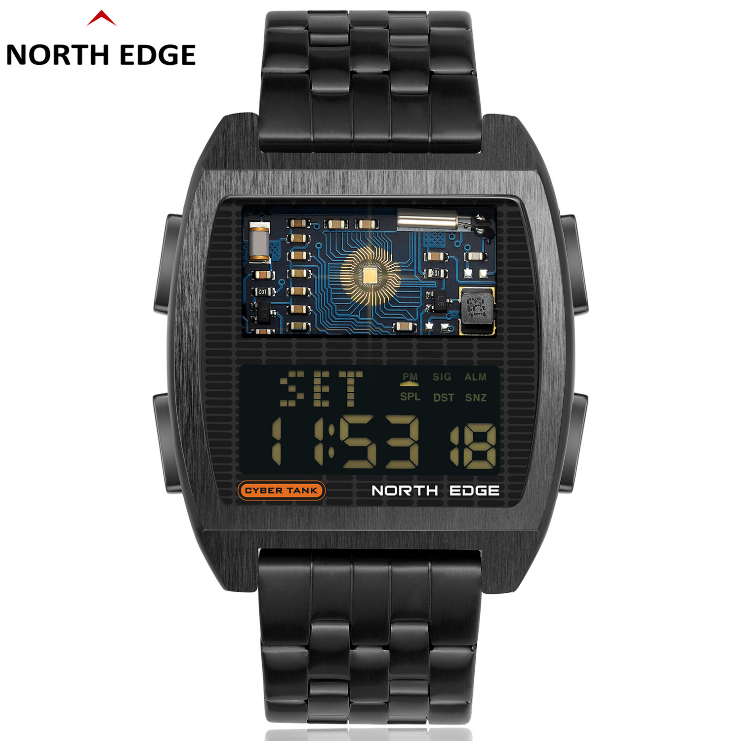 NORTH EDGE CYBER TANK Original Men's Outdoor Sports Watch Swimming ...