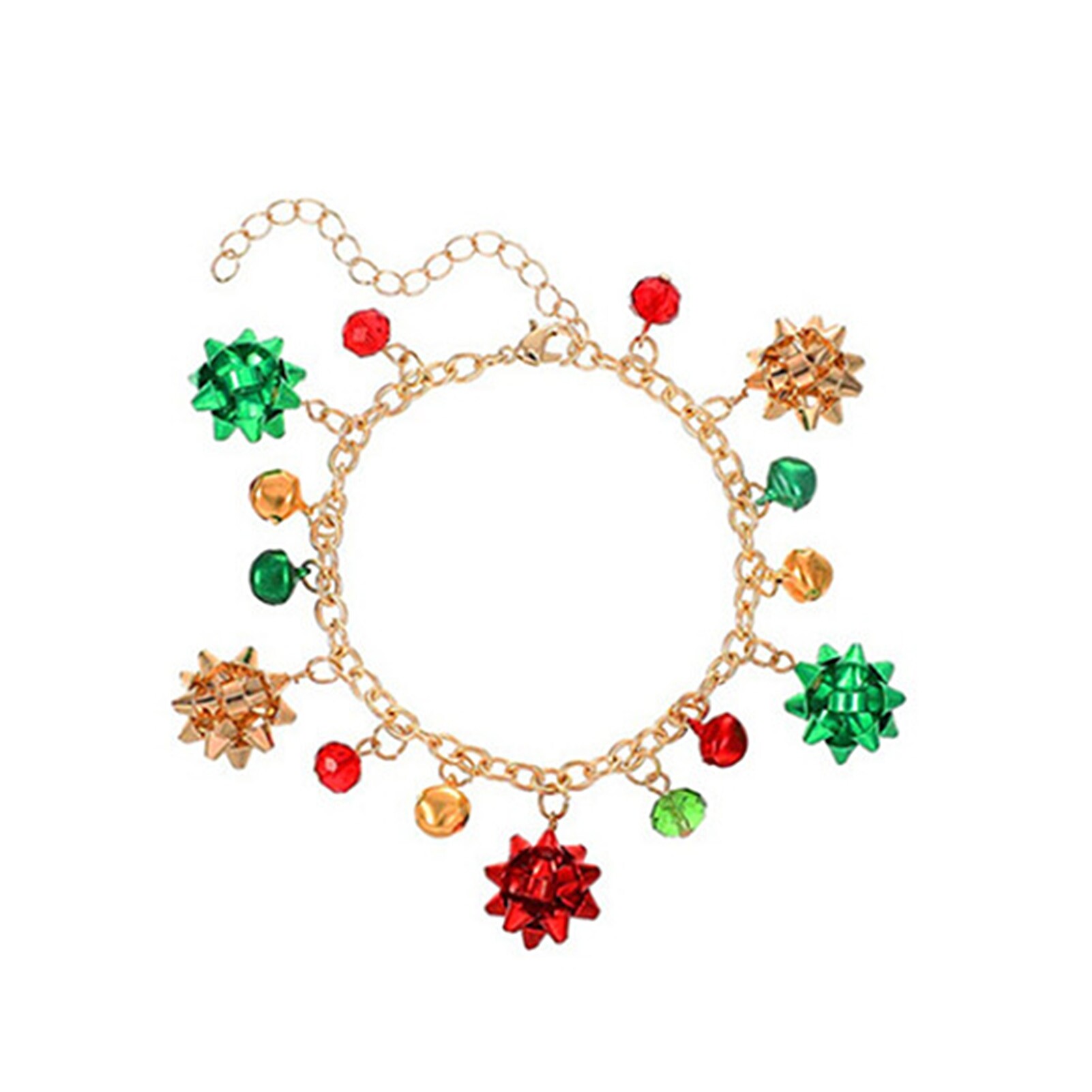 Gravitational wave Necklace Bracelet Earrings Set Colorful Bell Flower Women Christmas Element Lightweight Necklace Bracelet Hook Earrings for Christmas