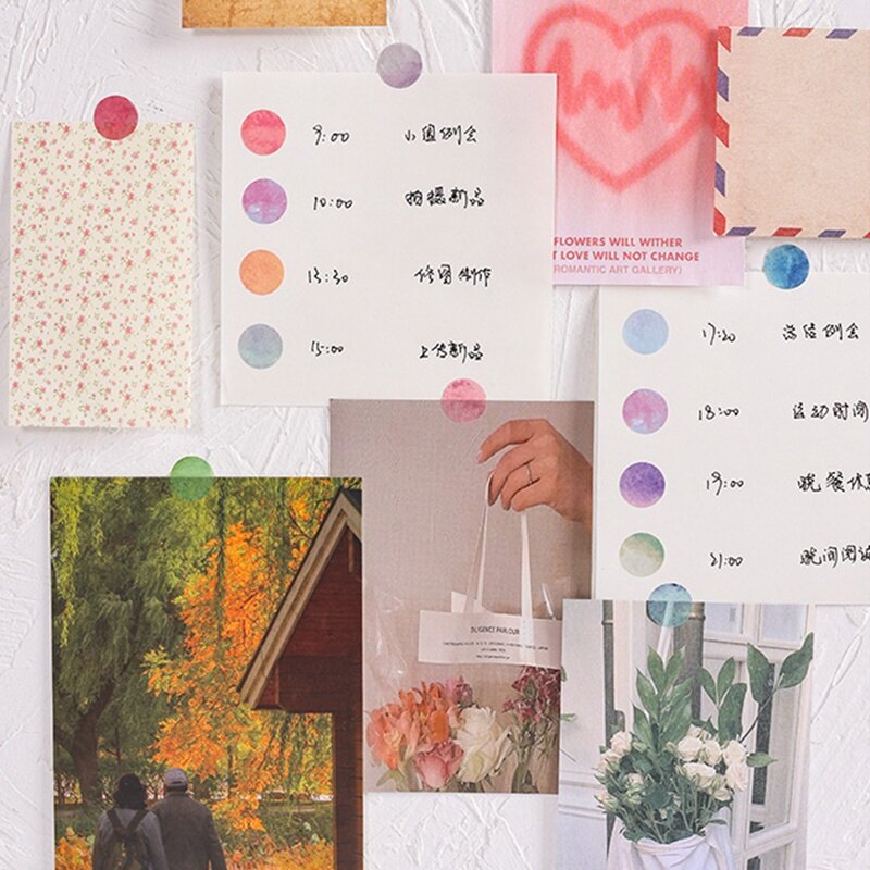 6 Tấm Morandi Màu Monet Vườn Loạt chấm bi Dán Cổ Điển Trang Trí DIY Polka Dot Dán